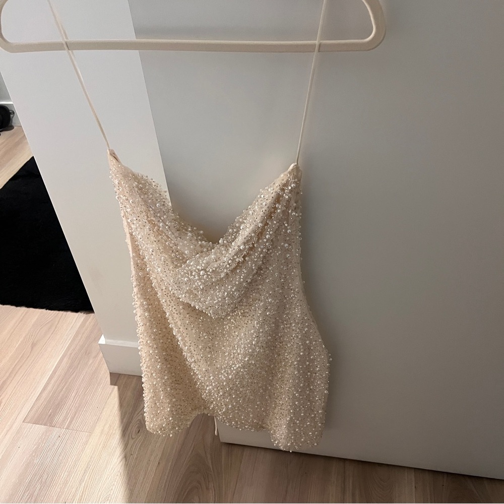 The Vintage Shop Cream Beaded Camisole